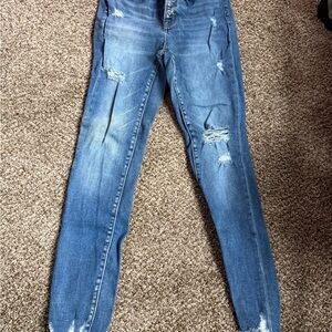 Women's Blue Distressed Jeans